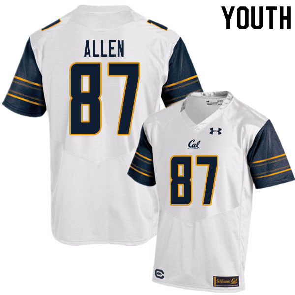 Youth #87 Lucas Allen Cal Bears UA College Football Jerseys Sale-White - Click Image to Close